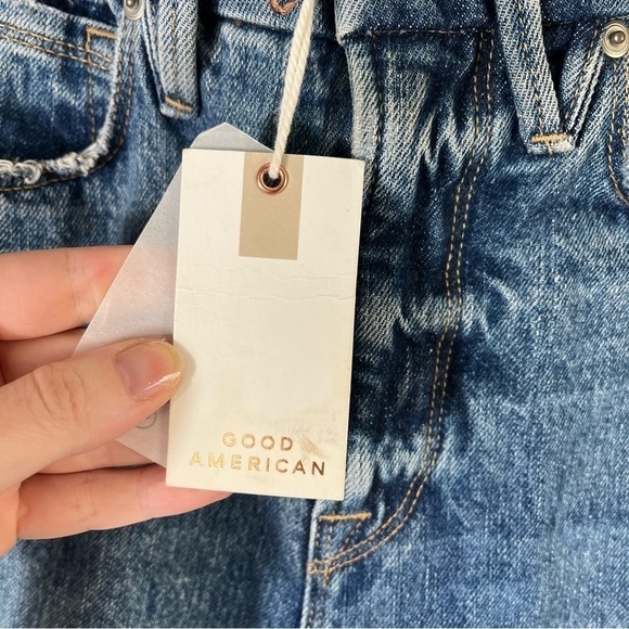 GOOD AMERICAN Good Vintage w/ Jagged Step Hem GV050T Indigo 043 - Picture 8 of 12